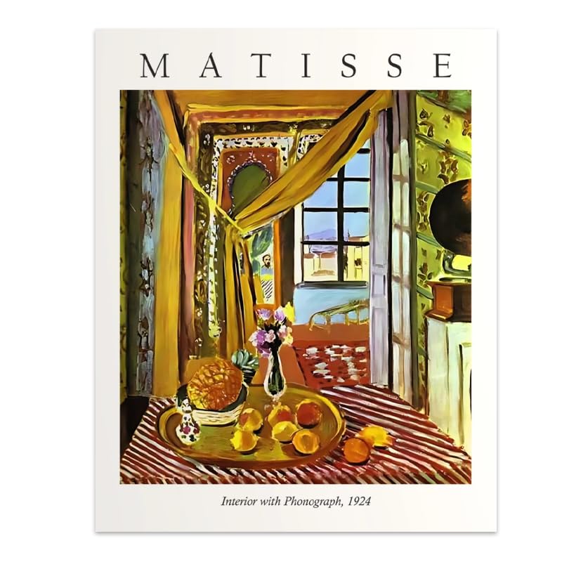 額装品/蓄音機のある部屋/アンリ マティス/ポスター/アート/インテリア Amazon.co.jp: アンリ・マティス版画・ポスター《蓄音機のある