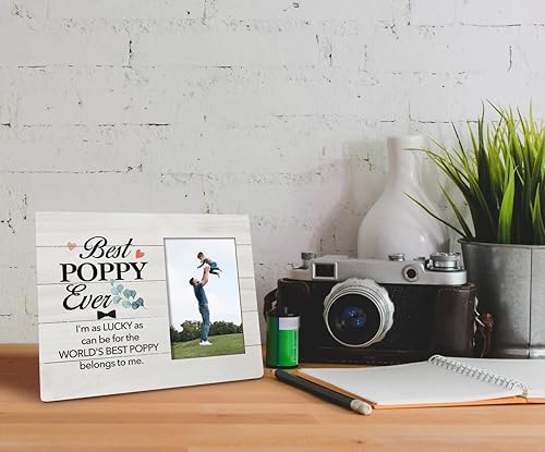 Miniatura 5 de Marco de fotos con texto en inglés "To Poppy Gifts", "I'm as Lucky as Can Be for the Best Poppy Belongs to Me", regalo de cumpleaños de amapola,