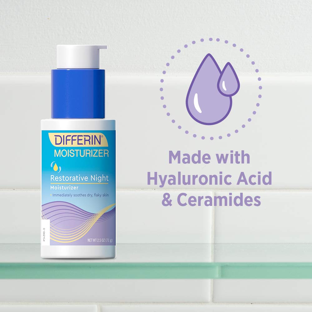 Differin Restorative Night Moisturizer, 1 Pack, 2.5 fl oz : Beauty & Personal Care