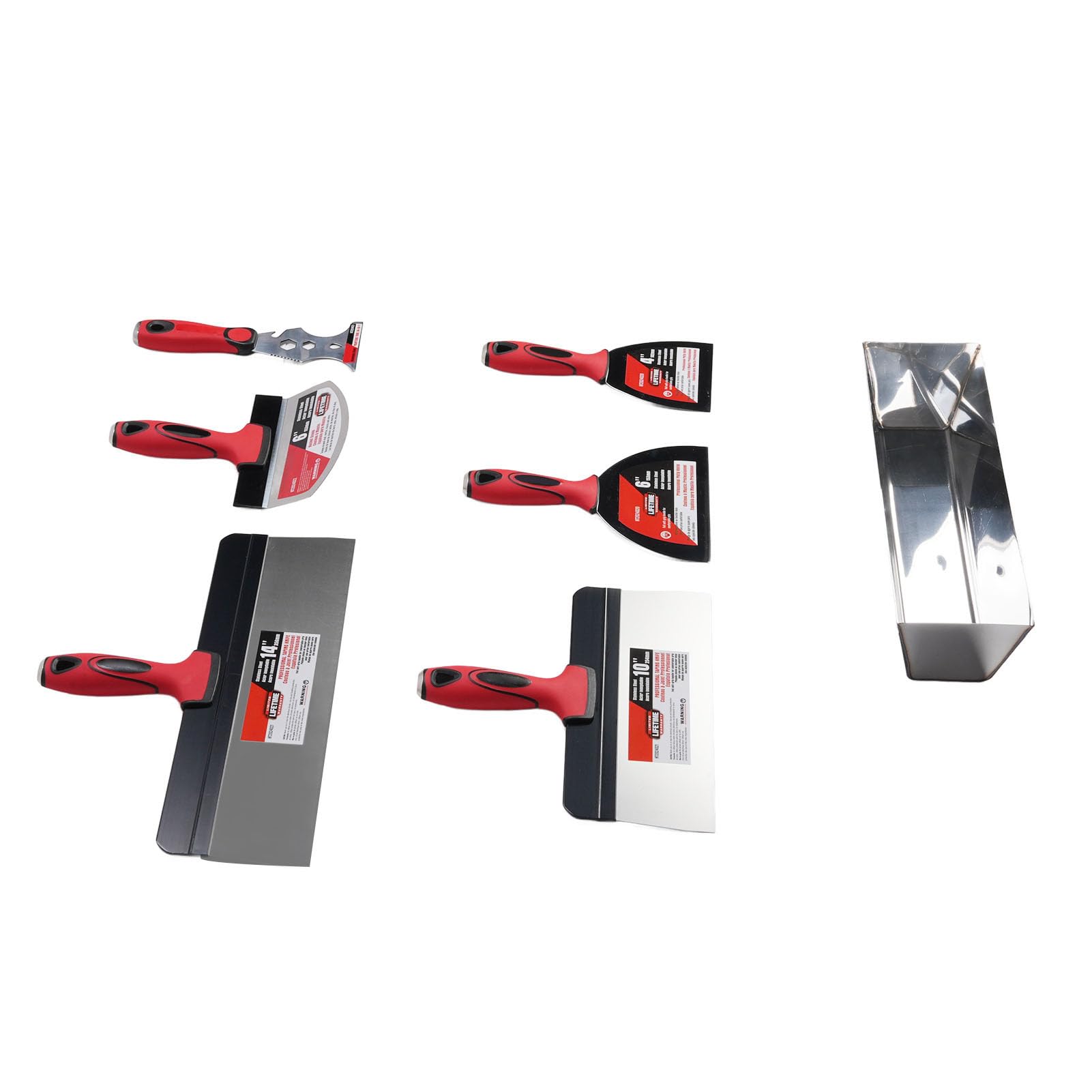 ViaGasaFamido Kit de Herramientas Manuales para Acabado de Paneles de Yeso, Herramientas Multifunción de Acero Inoxidable para Grabar, Parchar y Pintar para Profesionales y Entusiastas del Bricolaje