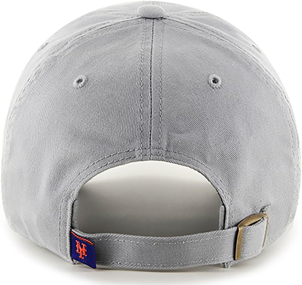 47 Brand MLB Gray Team Color Primary Logo Clean Up Adjustable Baseball Cap Hat, Adult One Size Fits All - Image 2