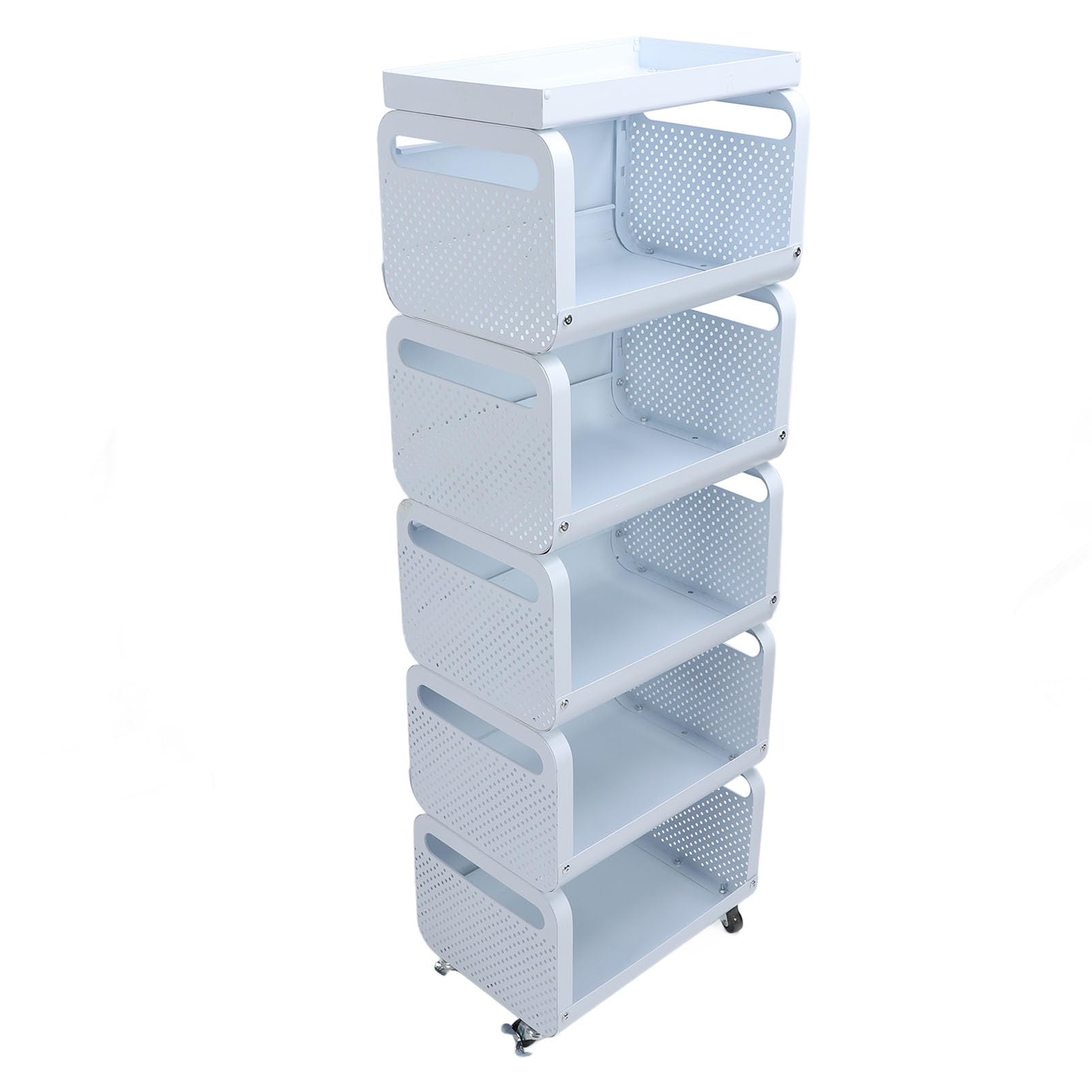 Zunate Scaffale Mobile Impilabile in Acciaio Inox con Ruote per Carrello Portaoggetti da (5 livelli)