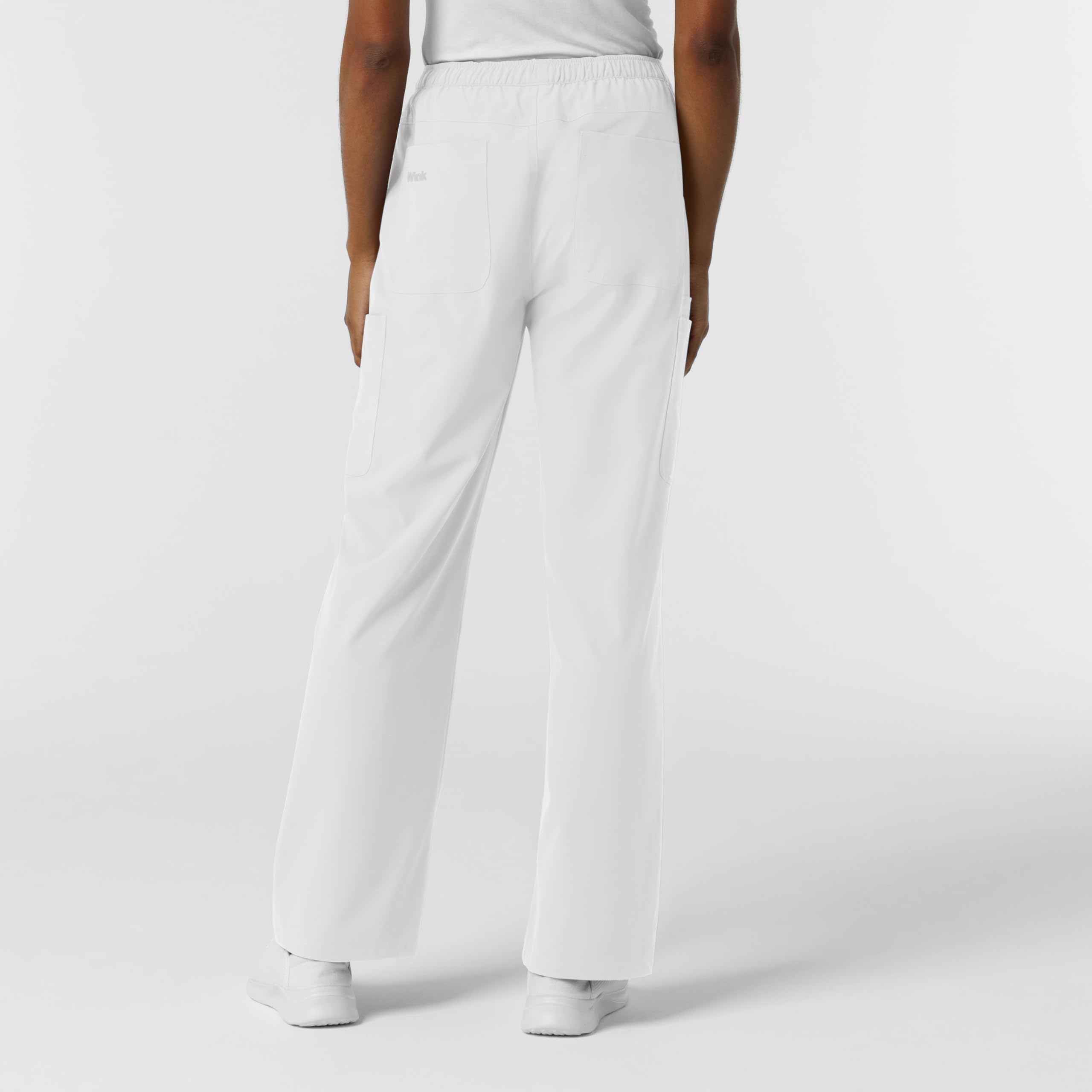 Wink NURTUR Scrubs for Women, Straight Leg Cargo Scrub Pant - White, L