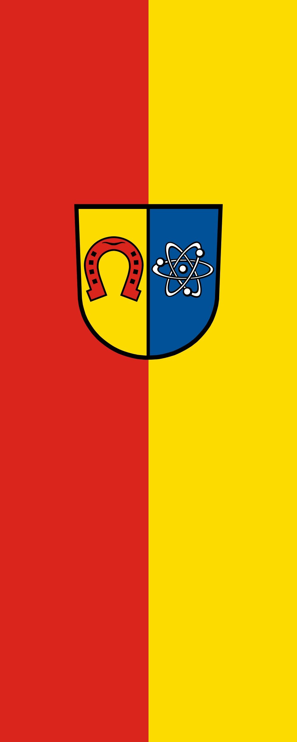 Drapeau Eggenstein-Leopoldshafen pavillon format portrait grand format de 300x120cm