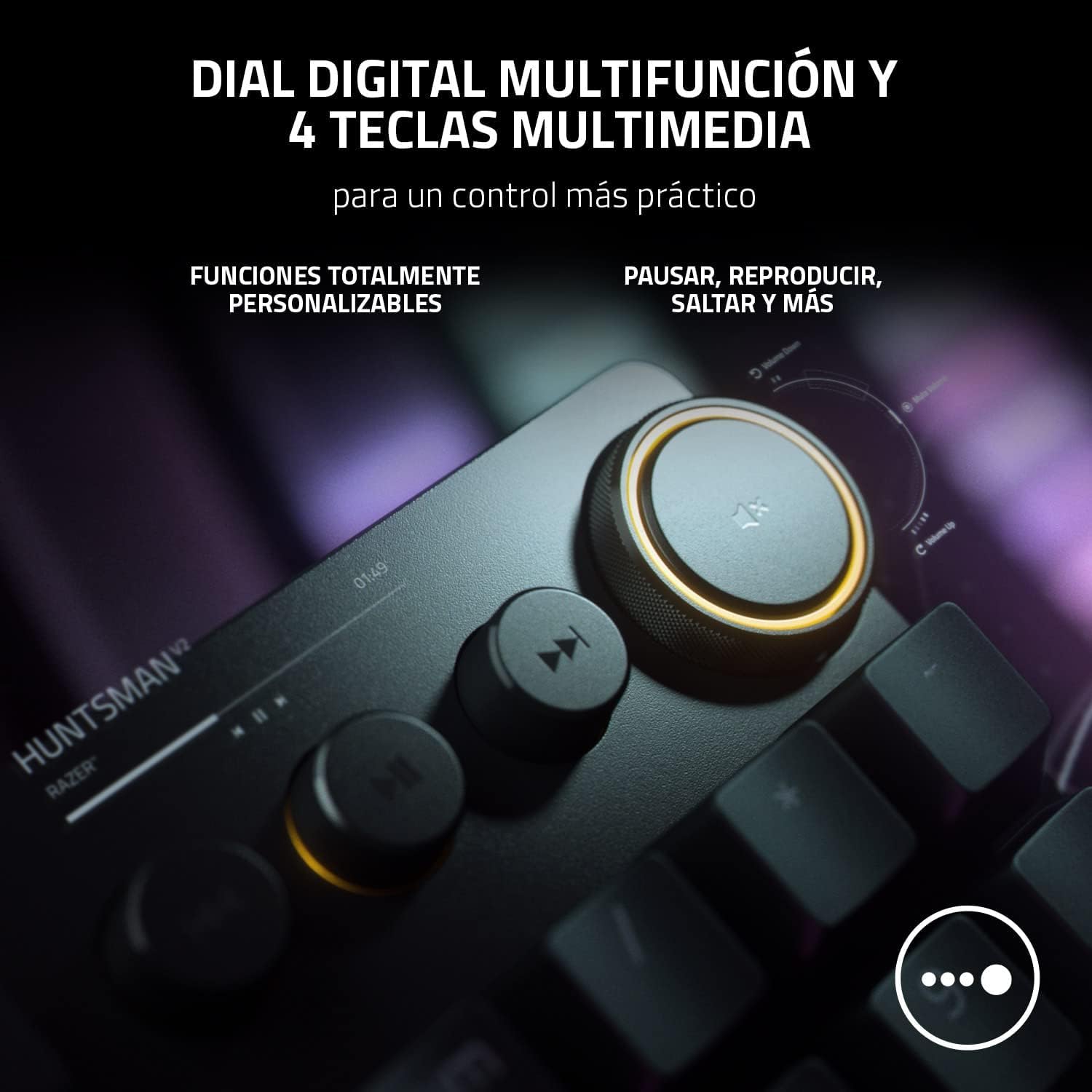 Razer Huntsman V2 Tenkeyless (Red Switch) - Teclado óptico para juegos sin teclado numérico (reposa-palmas, HyperPolling, teclas Doubleshot PBT) Teclado Español - Negro