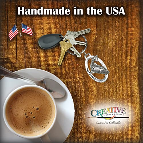 Image of Brook Trout Keychain, Pewter, F007KC, 1 3 /4 inch, 100% Handmade in the USA, Brookie, Metal Keychain, Fish Keychain, Keys, Key Ring, Key Fob, Key, Key Chain, Fishing Gift, Over 200 Fish Designs Available.