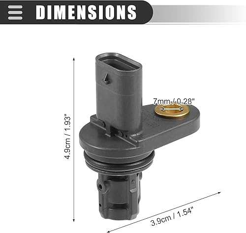 Miniatura 4 de Motoforti Sensor de posición del árbol de levas, para Chevrolet Aveo 2009-2011, ABS, No.55565709, negro, 2 piezas