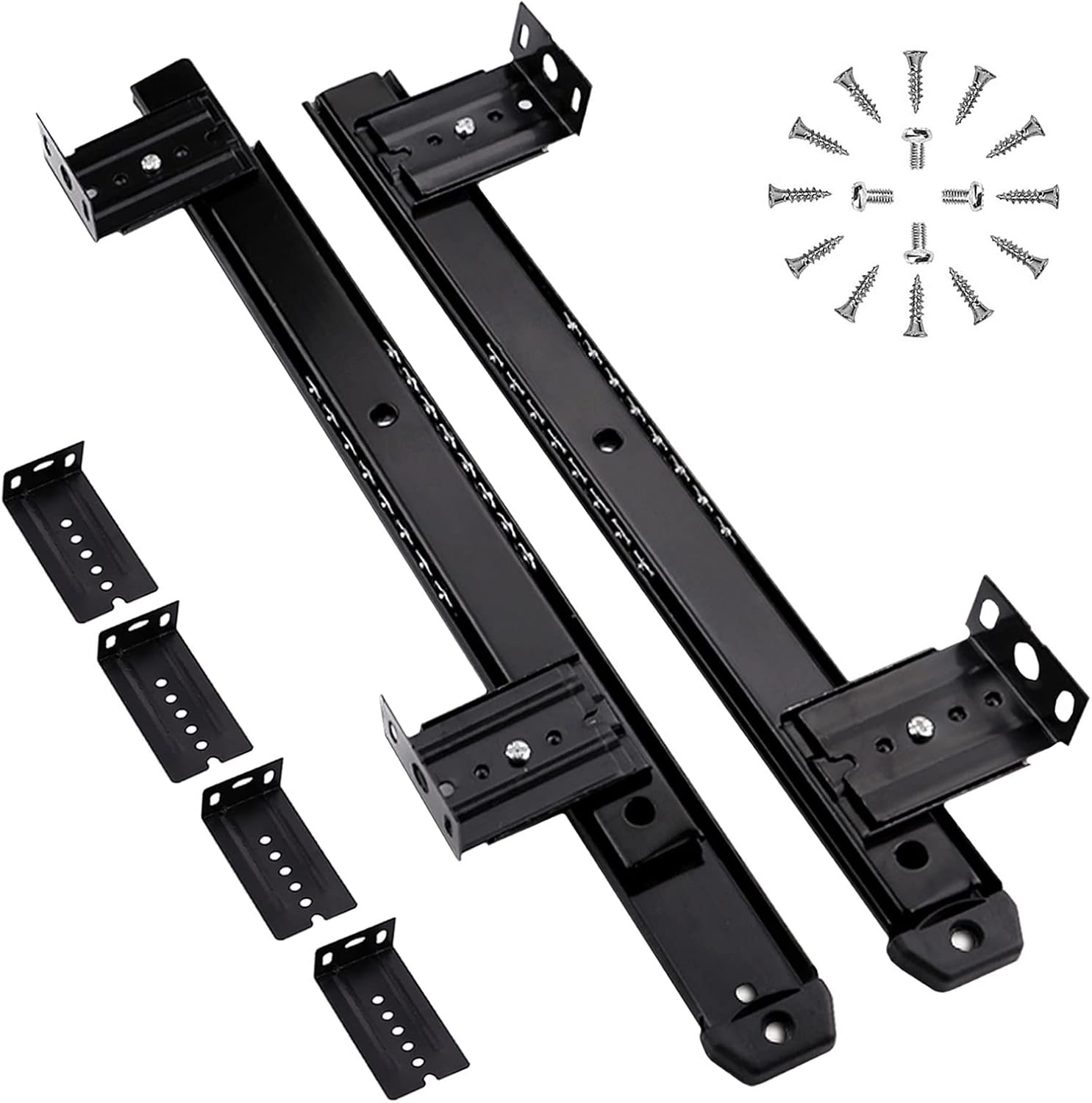 14 Inch Keyboard Tray Guides, 2pcs Metal Drawer Runners