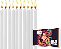 Vista 14 de Juego de 20 velas cónicas de color sólido, velas de cera de parafina sin goteo de 4 pulgadas con mecha de algodón, ideal para bodas, shabat