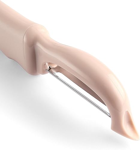 Miniatura 8 de Spring Chef Pelador de verduras giratorio de alta calidad, mango de agarre suave y cuchillas de acero inoxidable ultra afiladas, pelador de cocina