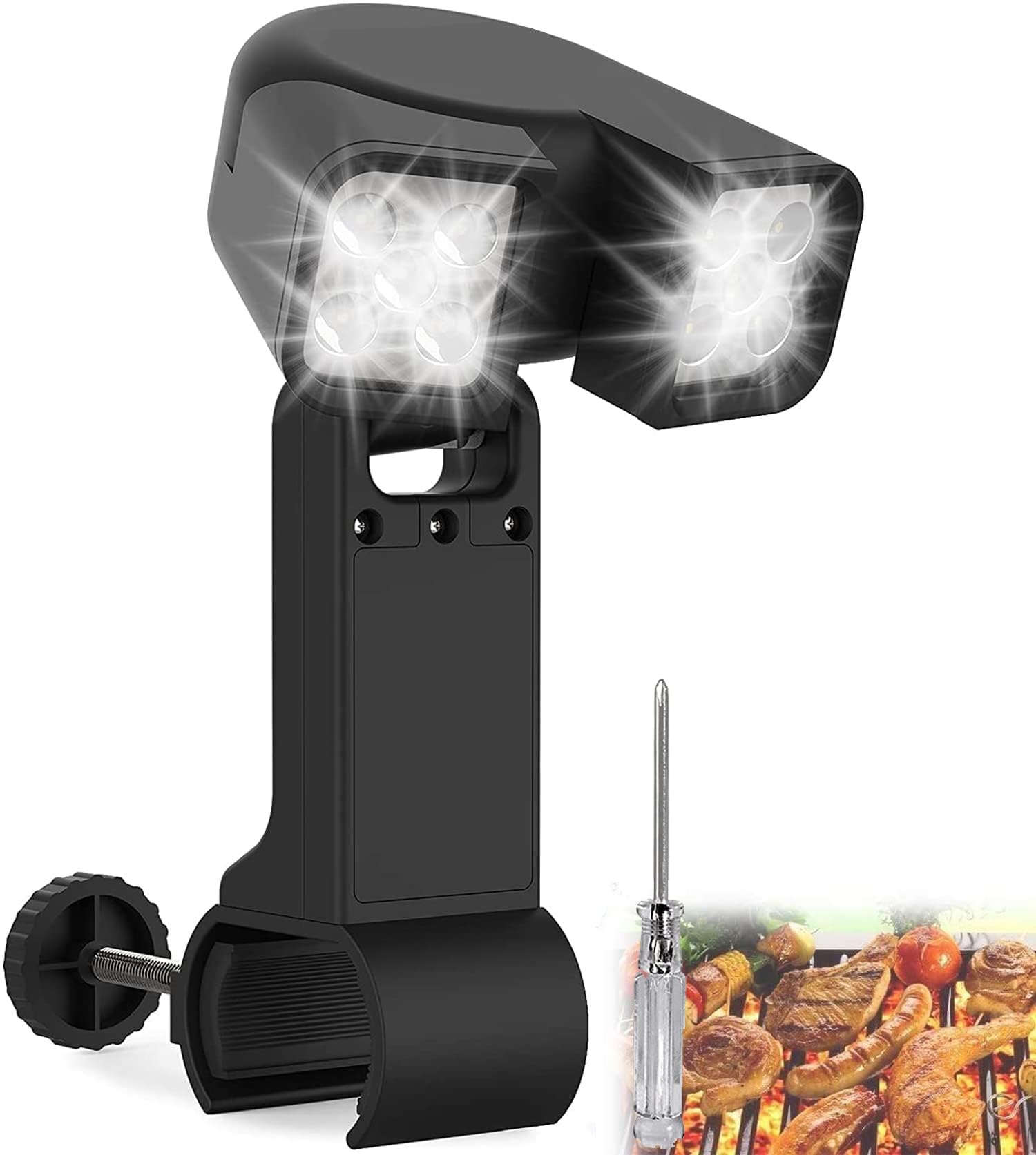 ELECDON Grill Light for BBQ, Gifts for Men Father, 180° Durable Flexible Barbecue Light for Night Outdoor, 10 Super Bright LED Lamps Grill Lighting Accessories for Grill Handle, Not Included Battery