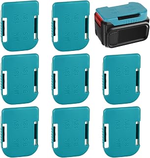 YYTECH 8 unidades de soporte de batería de plástico ABS para Makita Bosch, color azul, soporte para batería de 18 V, soporte estable para batería BL1860 BL1850 BL1840 BL1830 BL1820 BL1815