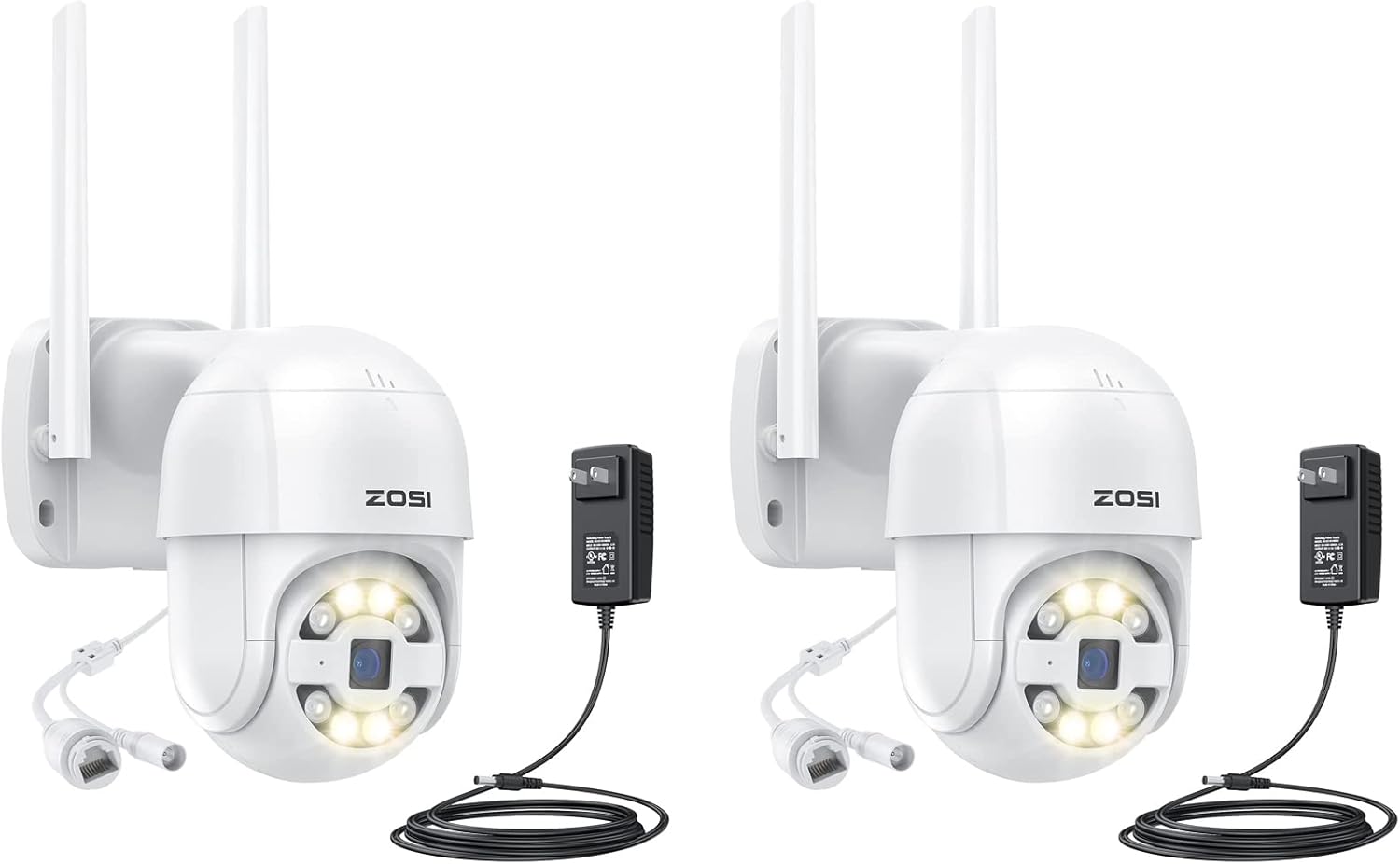 ZOSI 2PCS C289 3MP AddOn Wireless PTZ Camera with Power