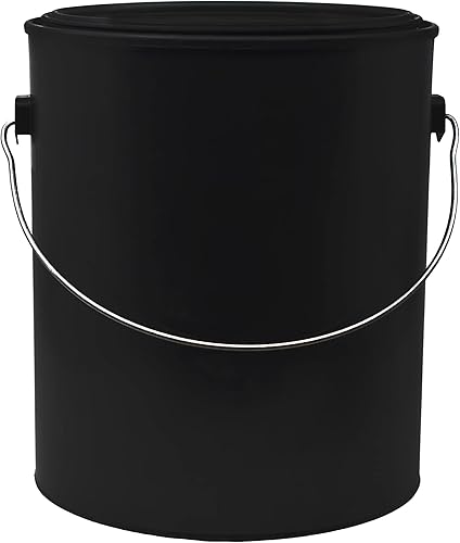 Miniatura 4 de Paquete de 2 latas de pintura de plástico (negro)  Cubos de 1 galón con tapa y asa  Cubo para excrementos de perro  Cubo pequeño  Hecho de 100%