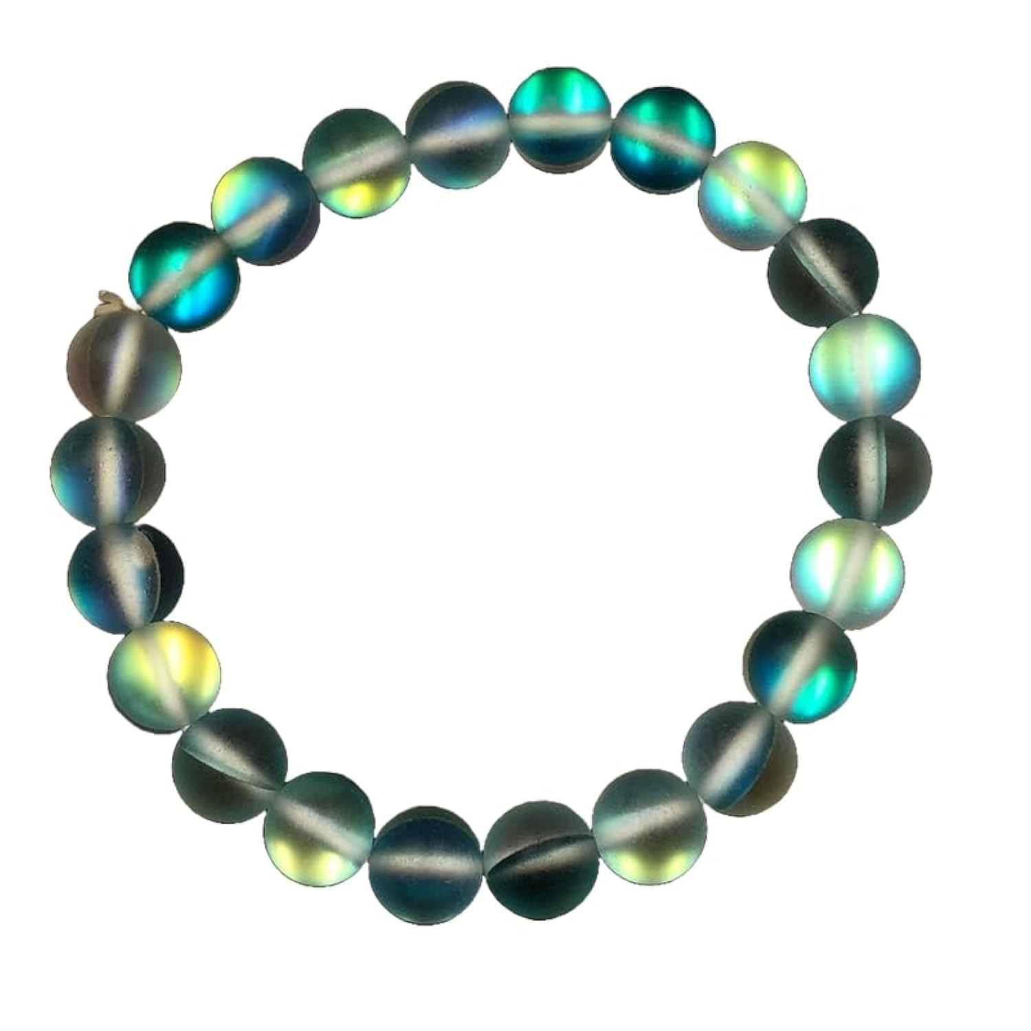 LKBEADS Naturalna matowa Aura Quartz 8 mm rondelle smooth 7 cali półprecyzyjne koraliki bransoletka z koralikami dla mężczyzn i kobiet, uzdrawiająca, kryształowa, rozciągliwa, bransoletka z