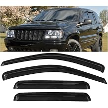 Tape On External Smoke Tinted for Jeep for Grand Cherokee 1999-2004 Side Window Wind deflectors