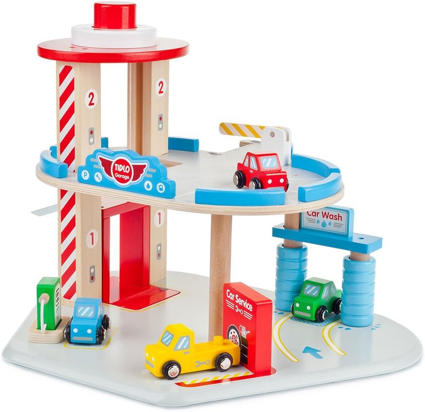 Tidlo Wooden Garage Playset