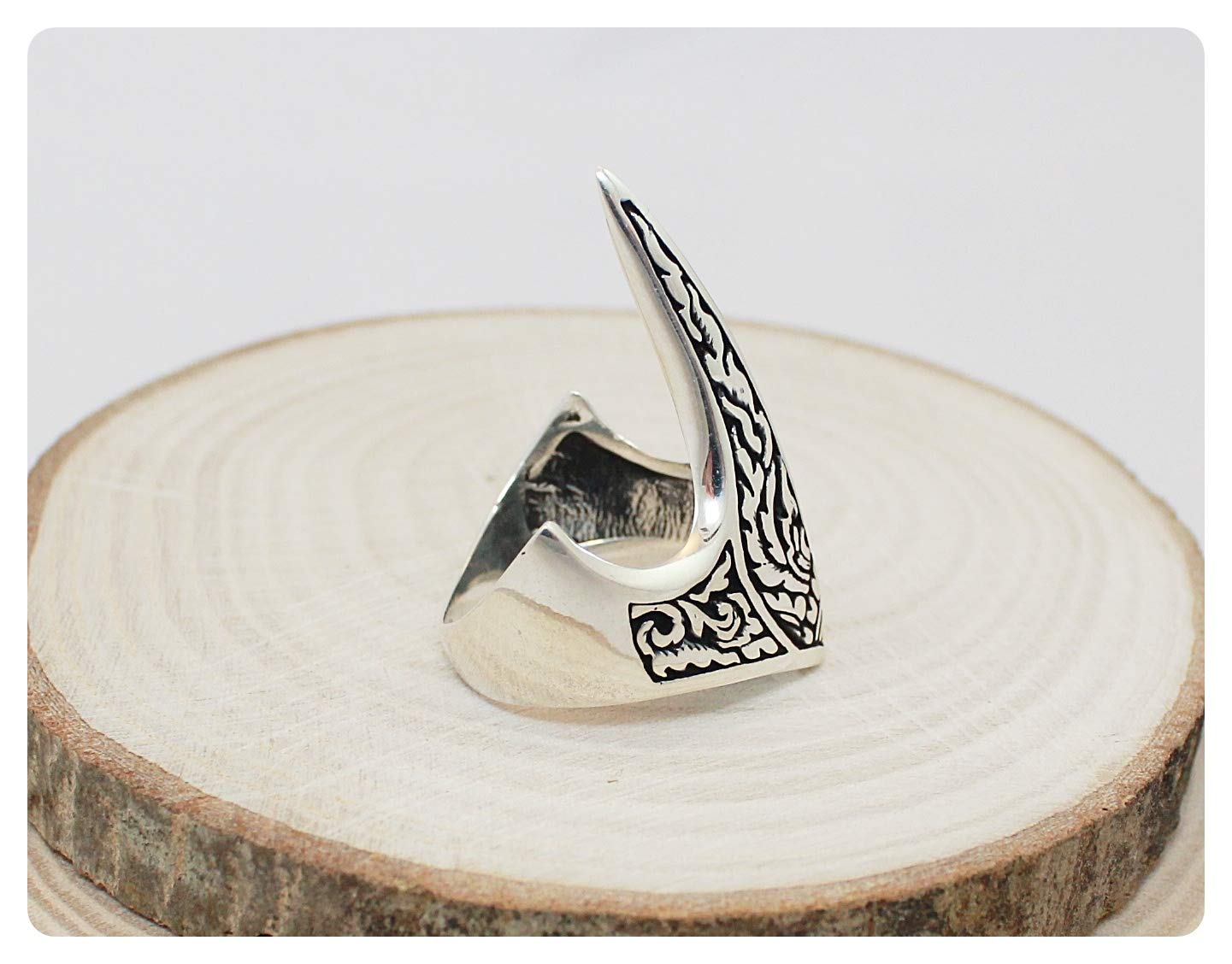 Herren-Ring aus massivem 925er-Sterlingsilber, türkischer osmanischer Bogenschützen-Daumen