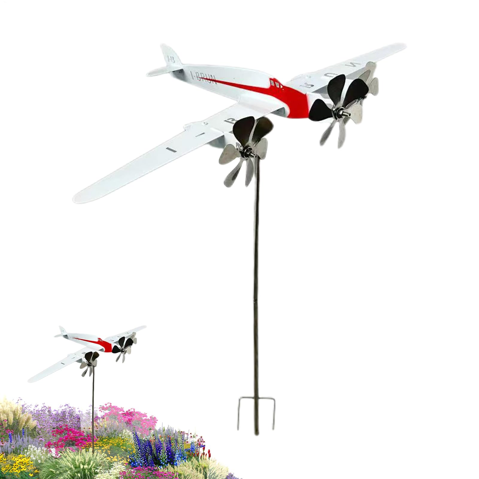 Moulin à vent d'avion pour décoration de jardin extérieur, pelouse et terrasse