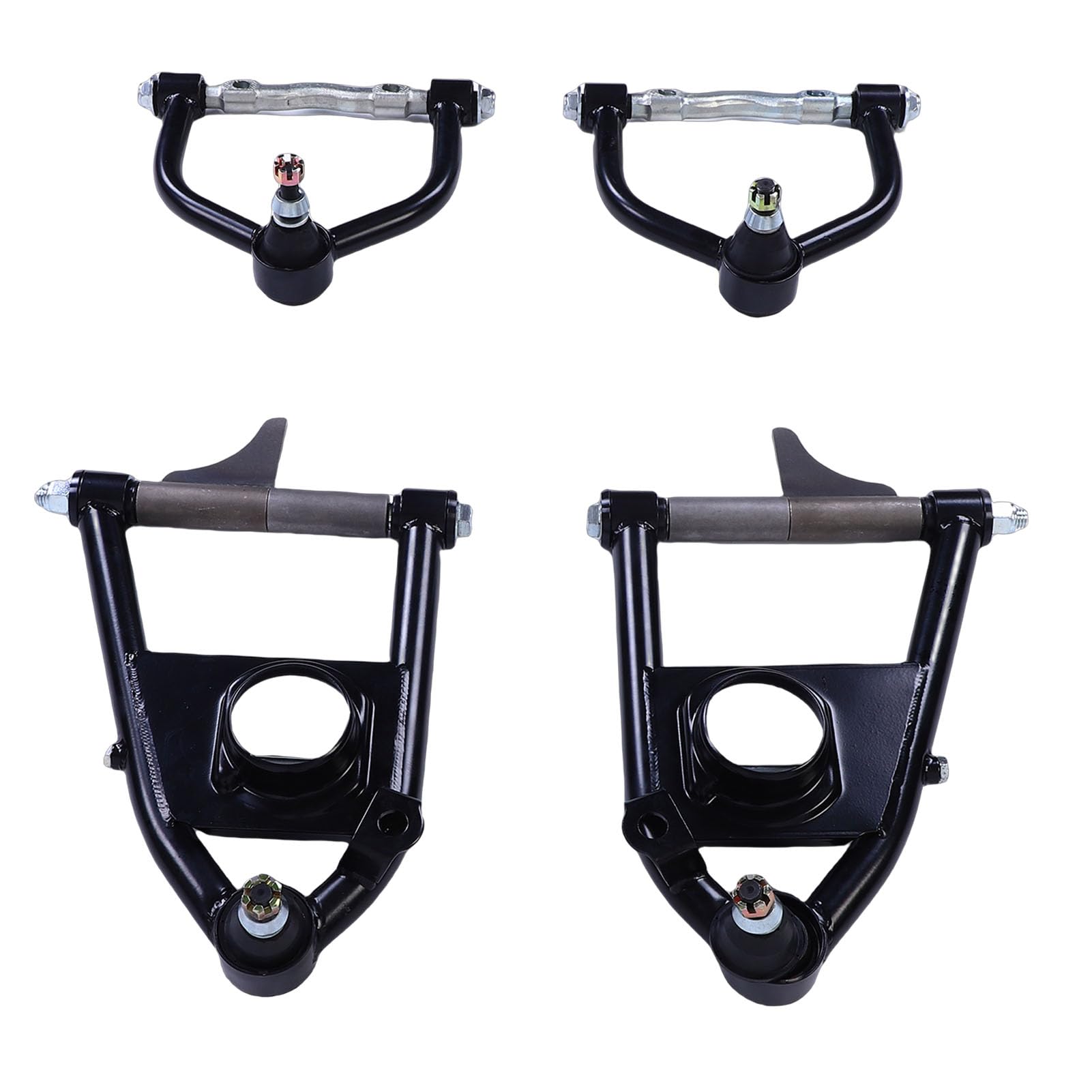 Front Upper Lower Tubular Control Arms Kit Quick Installation Improved Feedback Fit for FORD Fit for Mustang II 1974-1978 Enthusiasts