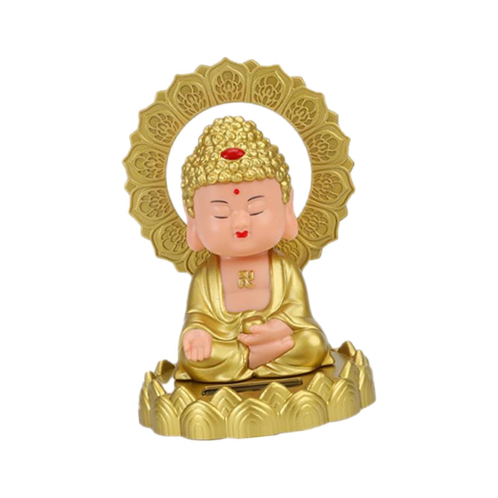 TWISAXC Buddha Statue Nodding Figurine Car Ornament Blends Nostalgia And Modern Decor Trends Shaking Head Buddha Car Dashboard Ornament Office Hotel Miniature Handmade Table, Style B