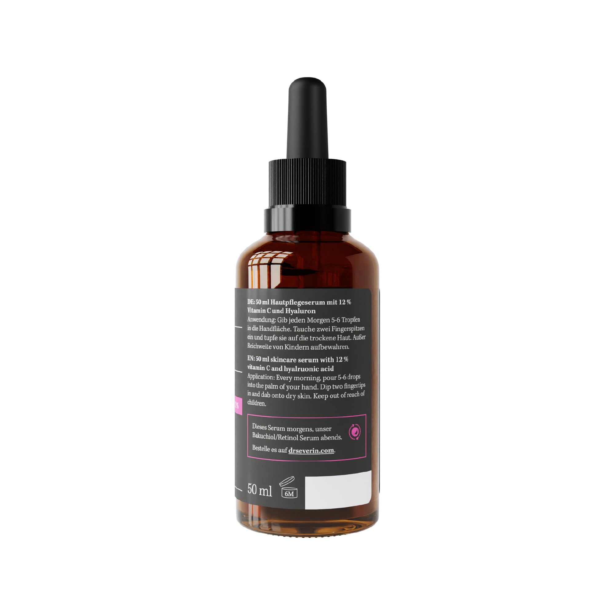 Dr. Severin 12% Vitamin C Hyaluron Serum Ultra 50 ml I hochkonzentriert Gesichtsserum I mit Hyaluronsäure I Aufhellend, Anti-Aging, Anti-Falten I auch gegen Pigmentflecken und Augenringe I Vegan