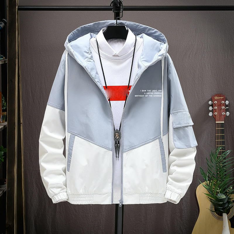 Veste ample à capuche homme coupe décontractée mi-saison style ouvrier