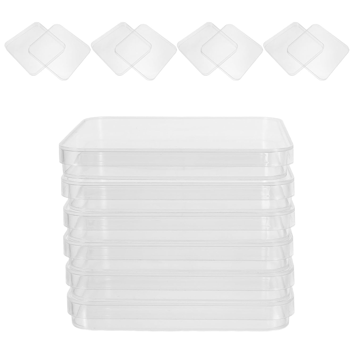 SHINEOFI 10pcs Square Petri Dishes with Lids 130130mm Clear Plastic Tissue Culture Plate for Cell Culture Microbiology Research and Lab Experiment, Transparency Laboratory Dishes