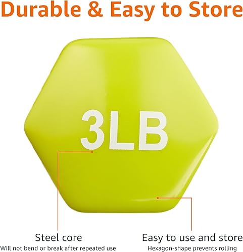 Miniatura 3 de Tienda Basics Pesas de mano con mancuernas recubiertas de vinilo