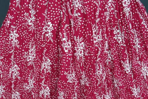 Image of Premium Long Skirt | Stylish Long Crushed Cotton & Unique Prints | Floor Length Skirt for Women | Elastic Waist Premium Maxi Skirt - Comfortable Casual Wear