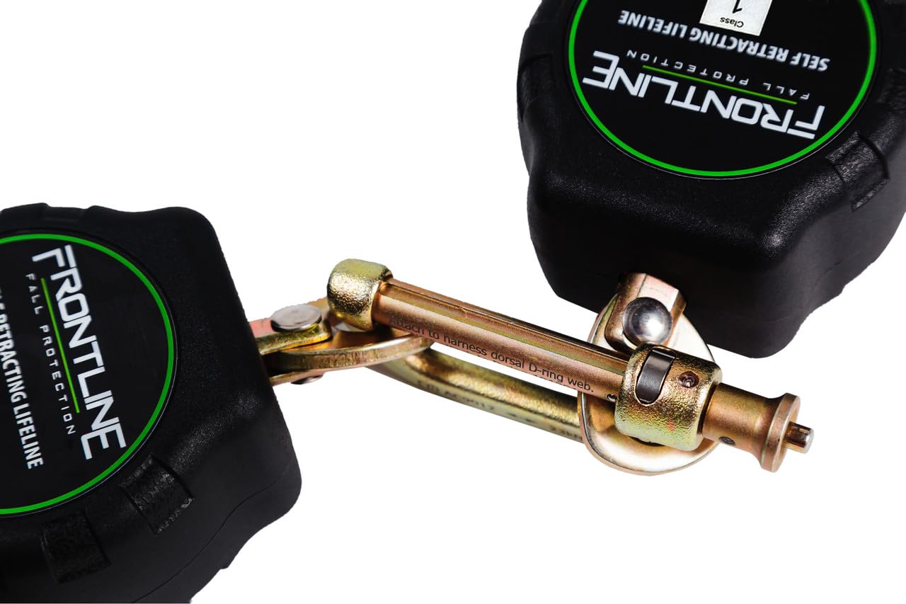 Frontline RPA062S Aramid Fiber Web Twin Leg 6ft SRL with Steel Snap Hook End | Extremely Rugged, Lightweight & Compact | OSHA & ANSI Compliant | SRLTangle-Free Webbing