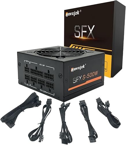 Miniatura 2 de HOVXJZK Mini ITX SolutionMicro 500W SFX Fuente de alimentación totalmente modular con ventilador de rodamiento hidráulico duradero, factor de forma