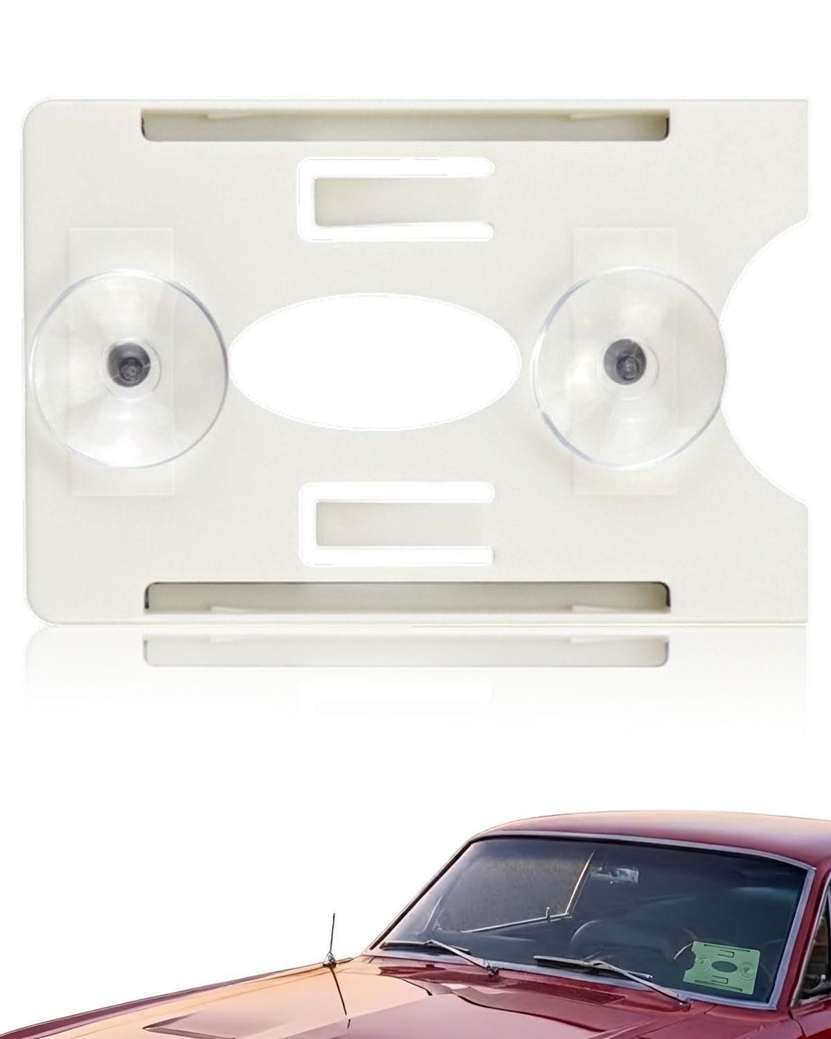 1 pieza Soporte de Tarjeta con Ventosa Gestión Vehículo Organizador de Permisos de Estacionamiento Titular de Tarjeta Rfid Pack,soporte de tarjetas para coche con ventosa (blanco)