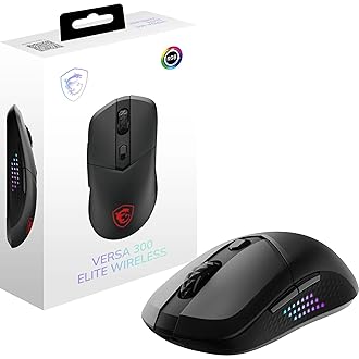 VERSA 300 ELITE WIRELESS Gaming Mouse - 26000 DPI Optical Sensor, 1000 Hz polling rate, Symmetrical, 60M+ Click OMRON Switches, 6 Buttons, 200-Hour Battery, 1ms Latency, RGB, 65g - Wired/Wireless