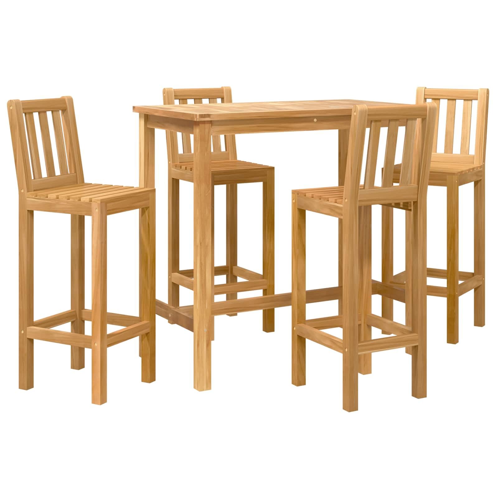Genérico Conjunto de Bar al Aire Libre 5 uds. Sin Tratar,Mobiliario,Conjuntos de Muebles,110 x 60 x 105 cm-3422499