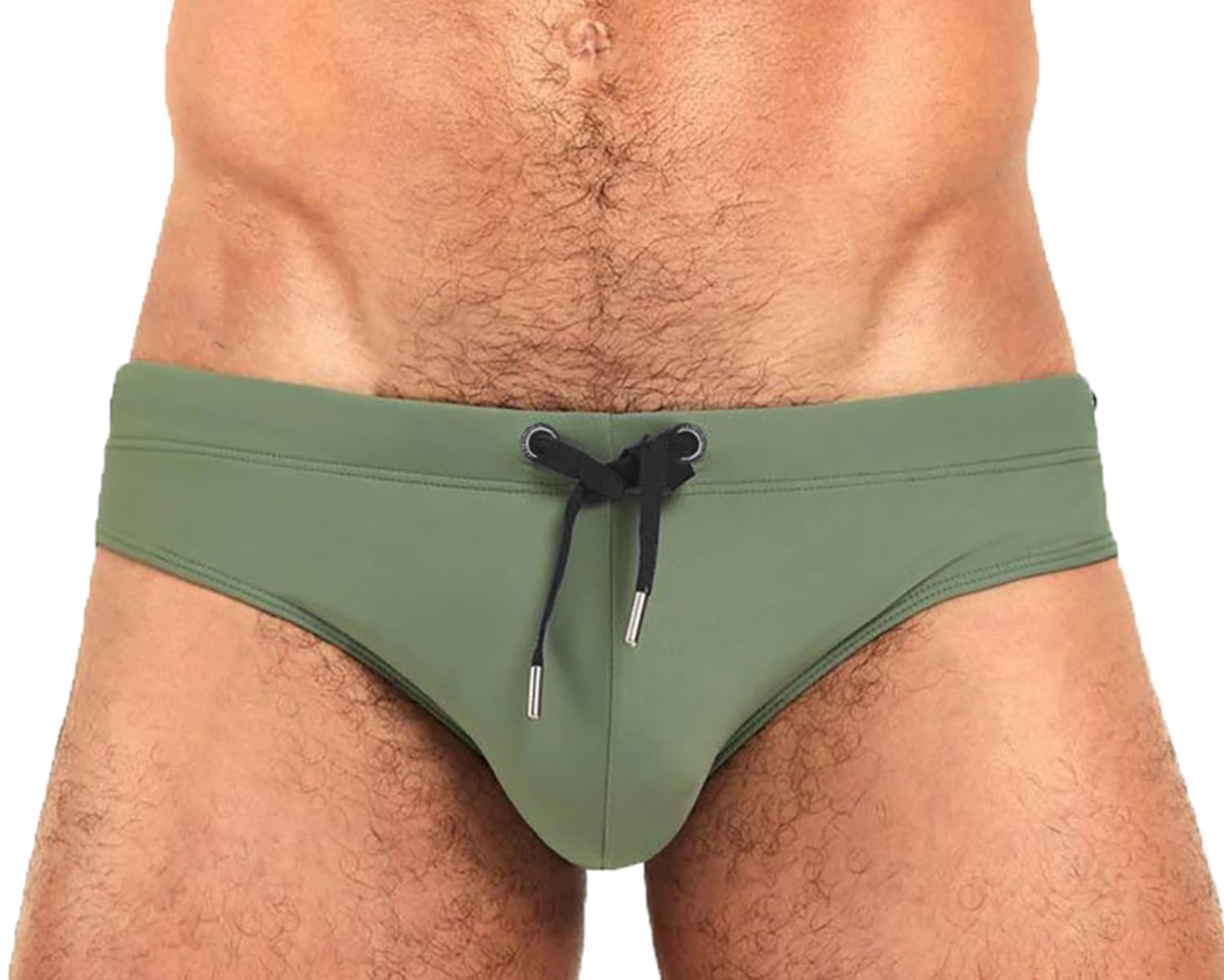 YouKDMen's Quick Dry Swimming Trunks Briefs Solid Swimwear Boxer Swimsuit Underwear with Elastic Drawstring