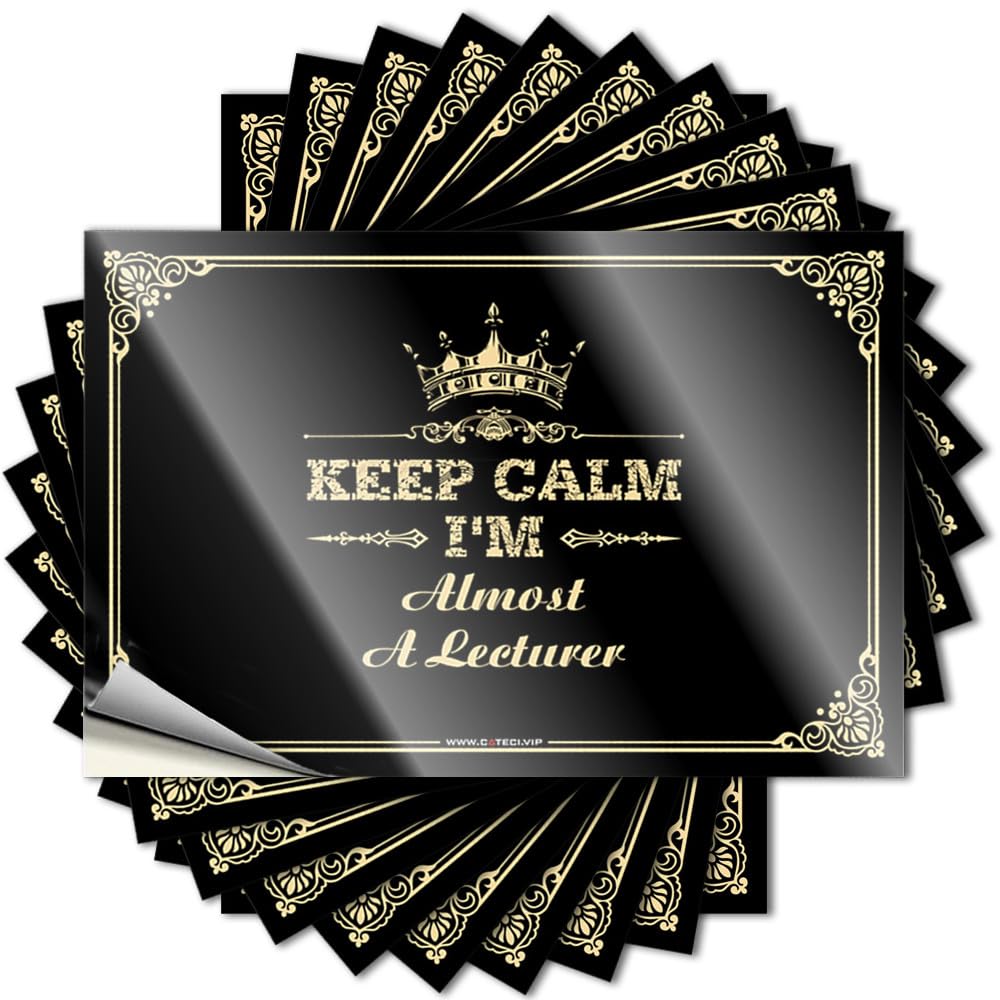 Sticker Boys Room Decor Teenager Custom Stickers, Sweet Waterproof Keep Calm I'm Almost A Lecturer for Hydro Flask | Heavy Vinyl Decals for Scooter Holiday Gift(6X9CM)