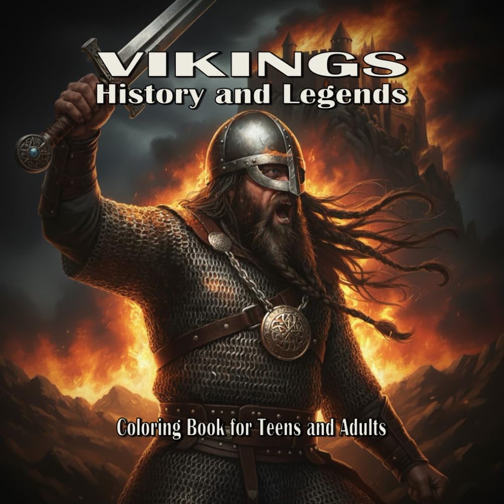 Vikings: History and Legends: Coloring book for teens and adults