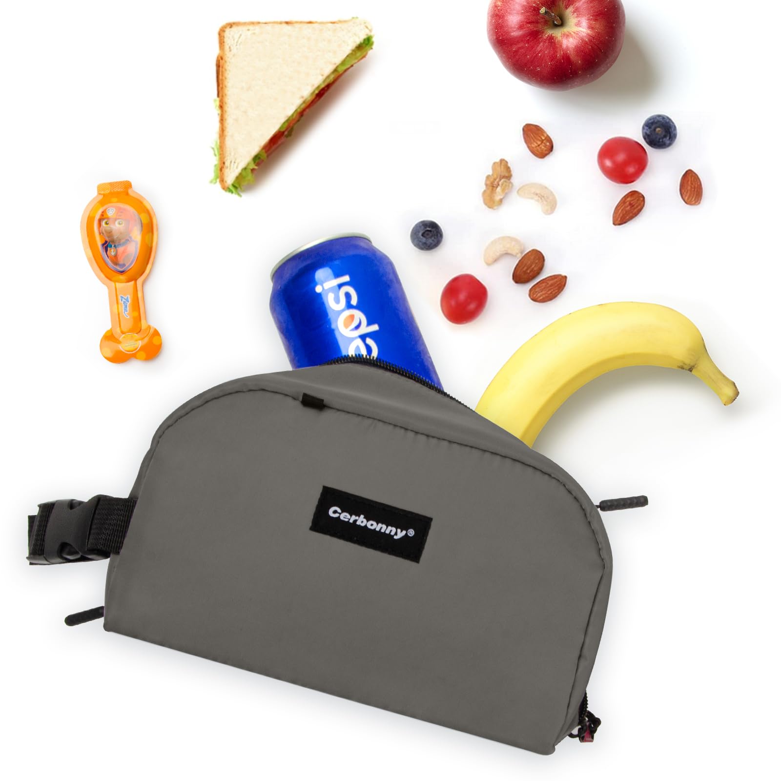 Cerbonny Freezable Lunch Bag for Work & School, Kid/Adult Travel, Fit for Yogurt 3+ (Grey) - Image 4
