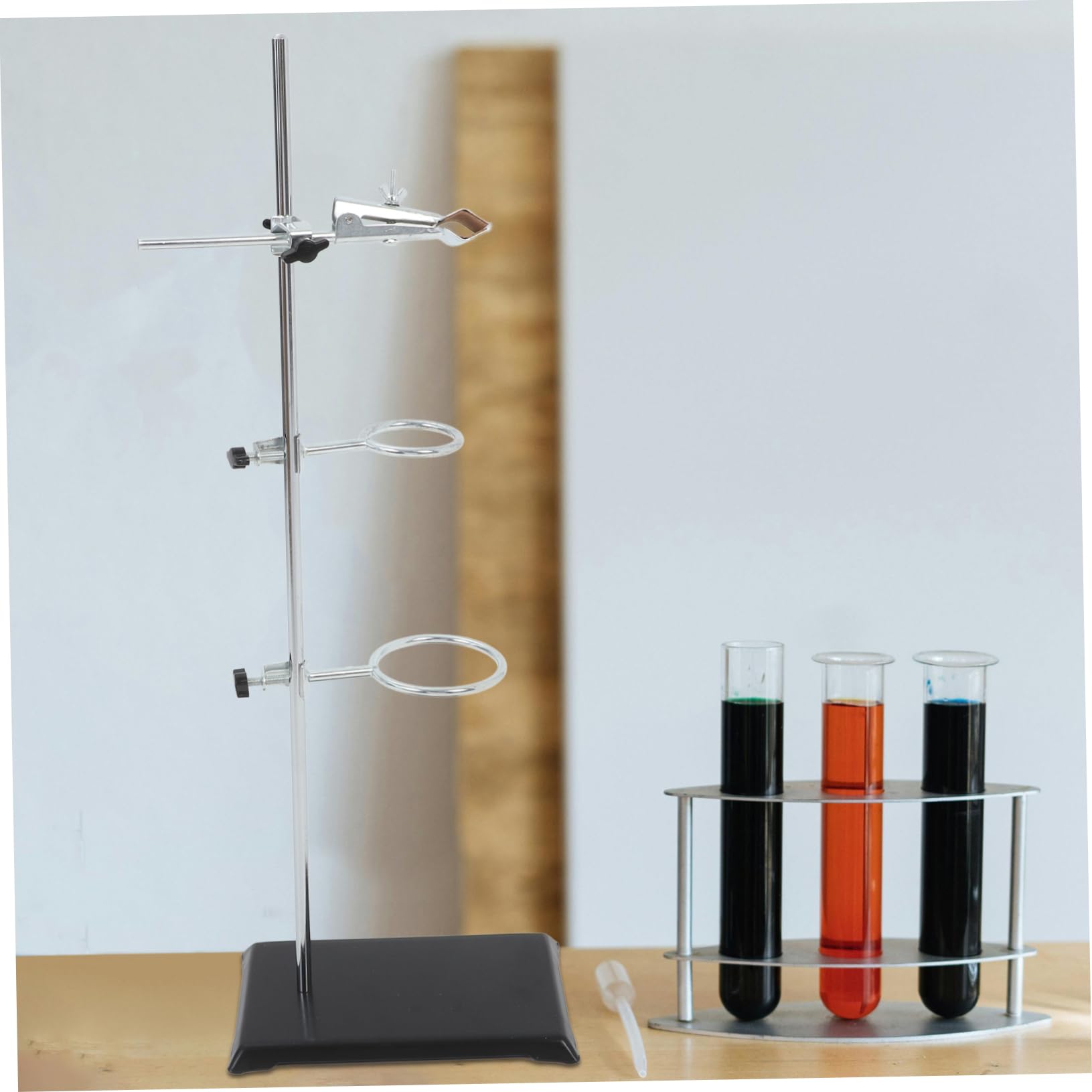 Laborständer aus Edelstahl und Eisen Multifunktionales Ringstativ für Labor Trichterhalter und Reagenzglashalter Chemie-laborstativ mit Klemmen für Experimente