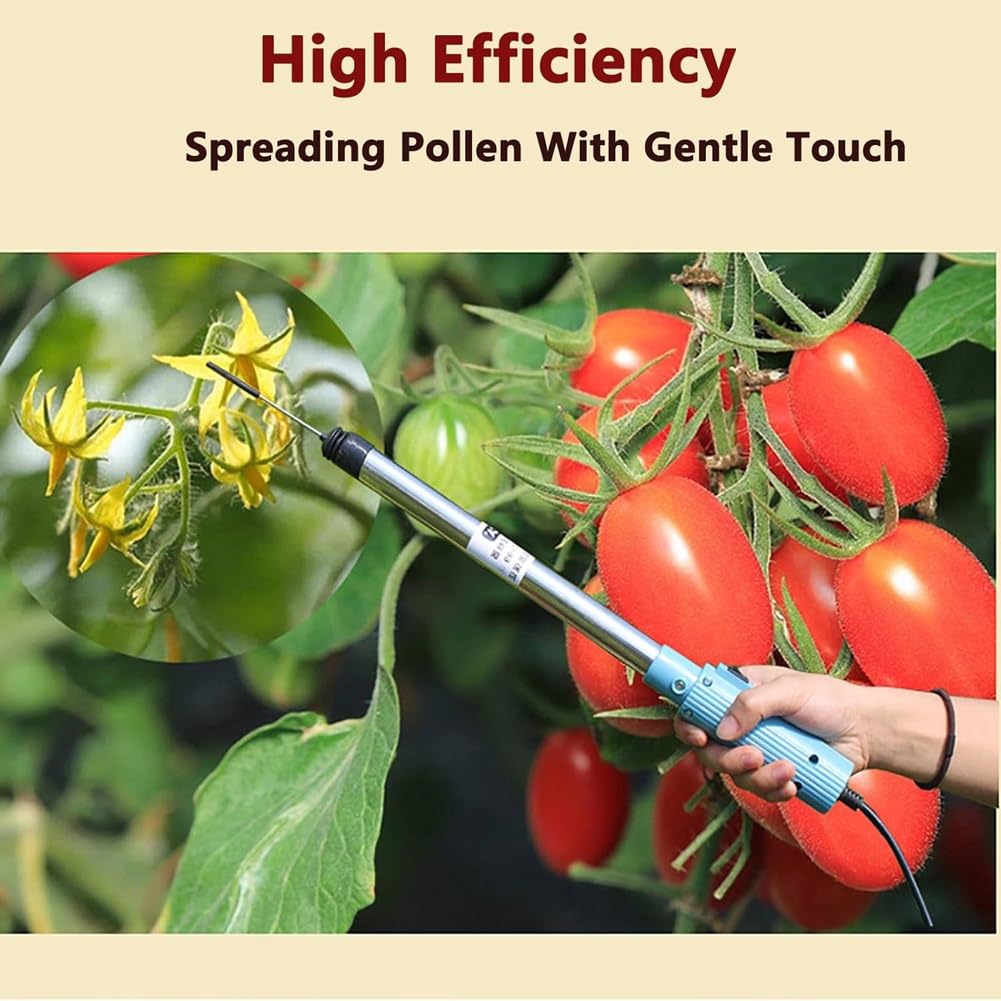 Elektrischer Tomatenbestäuber für Innengärten, 4800 U/min, erhöht die Bestäubungsleistung um 30 % für Tomaten, Gurken, Paprika und Erdbeeren