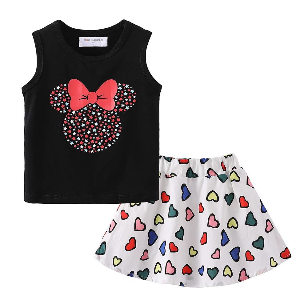 Mud Kingdom Girls Skirt Set Sleeveless Cute Floral Summer Casual