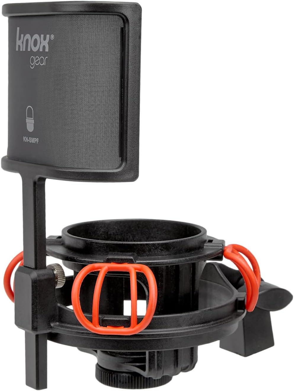 Knox Gear Microphone Shock Mount and Detachable Pop Filter - Fits Audio Technica AT2020 Mic – Anti-Vibration, Holds Microphone Steady, Reduces Noise – for Studio Recording