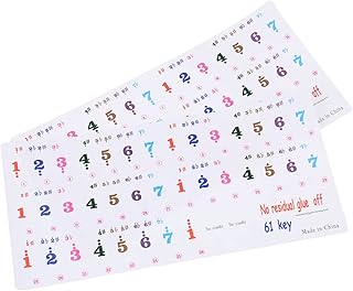 LIGHTAOTAO 2 Sheets 61 Key Keyboard Stickers Electronic Keyboards Transparent Keyboard Number Pad Keyboard Piano Notes Stickers Piano Introduction Stickers Piano Beginner Decals Piano Decal