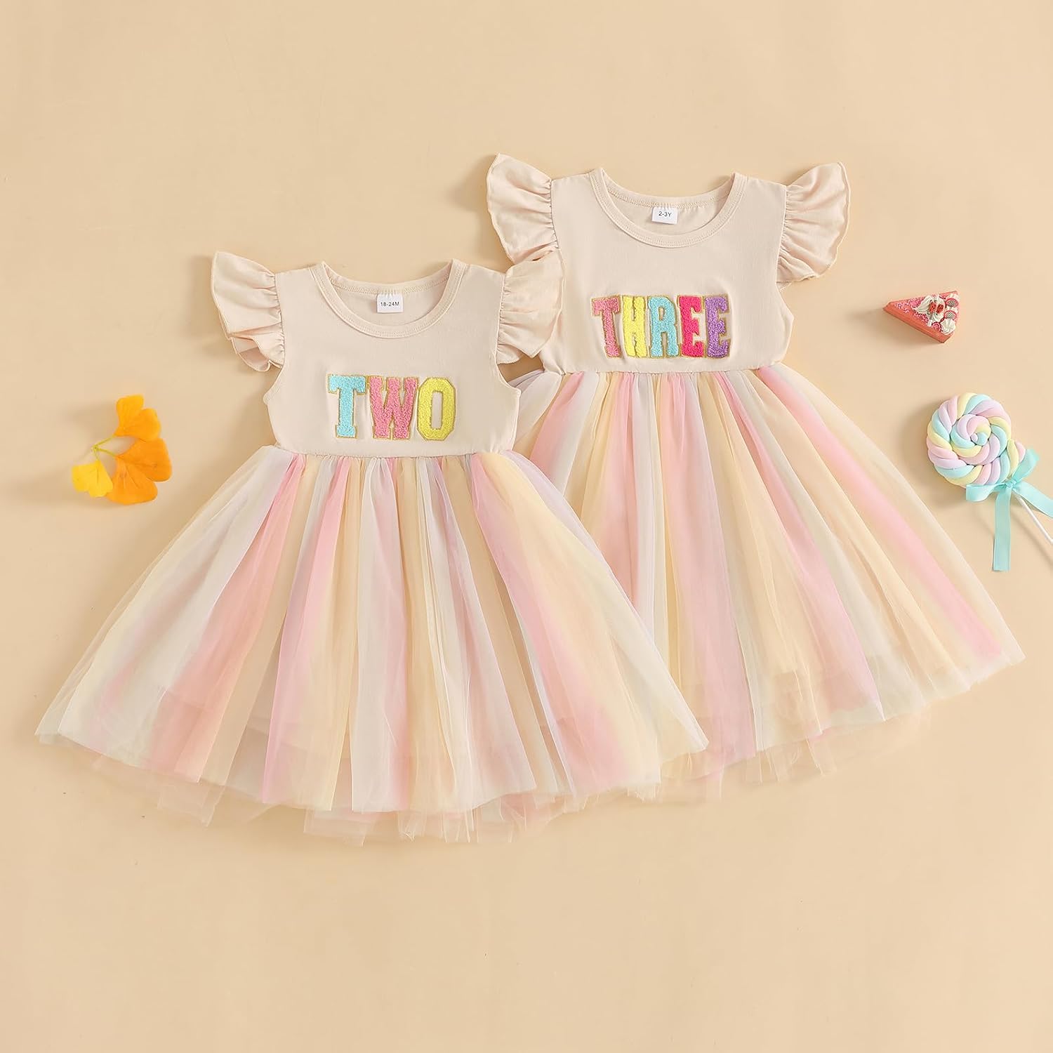 Baby Girls My 1st Birthday Outfits One Romper Two/Three Tutu Skirt Ruffle Embroidery Letter Summer Clothes