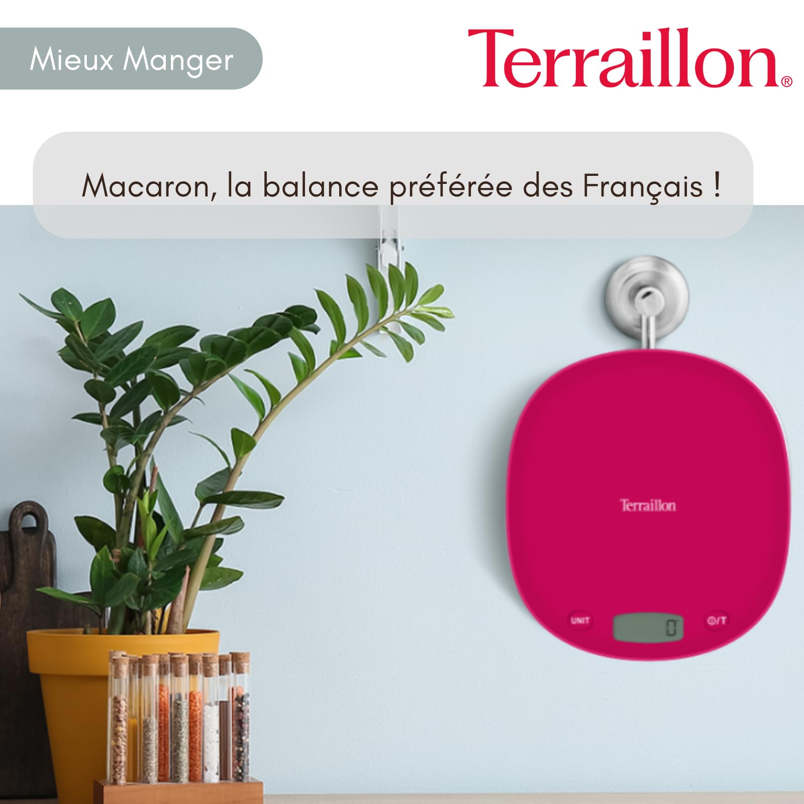 Bilancia Da Cucina TERAILLON FIRST RED - Capacità 3kg, Funzione Tara, Conversioni Liquidi, Compatta - Foto 5