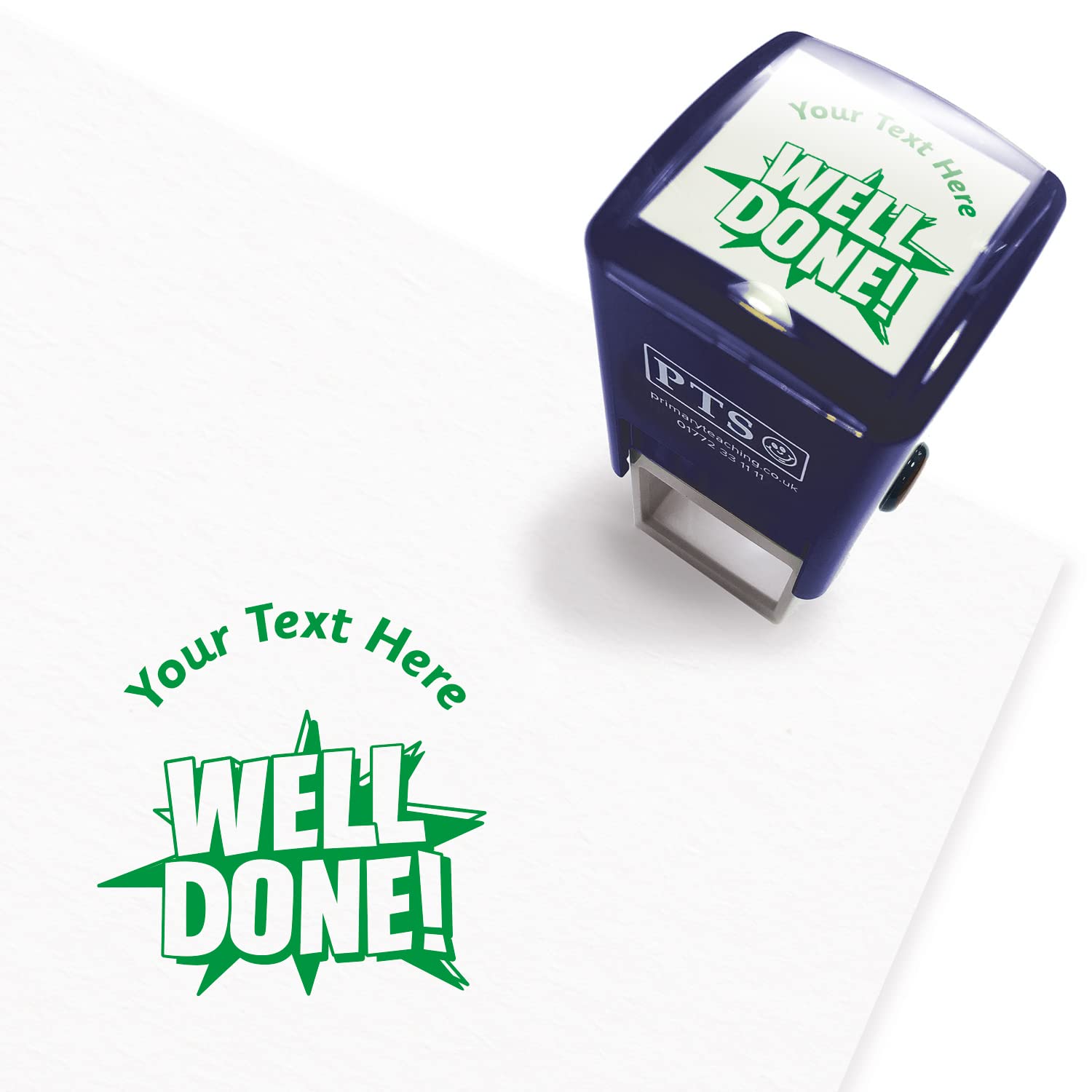 Primary Teaching Services Ltd Green Personalised Well Done School Teachers Reward Feedback Marking Stamper Stamp 25Mm Primary Teaching Services (Green)
