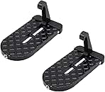 Easy-to-Access Roof Rack Door Step - Folding Car Roof Accessory Step for Most Cars, SUVs, Trucks - with Glass Breaker - Max Load 550 Lbs (2-Pack, Black)