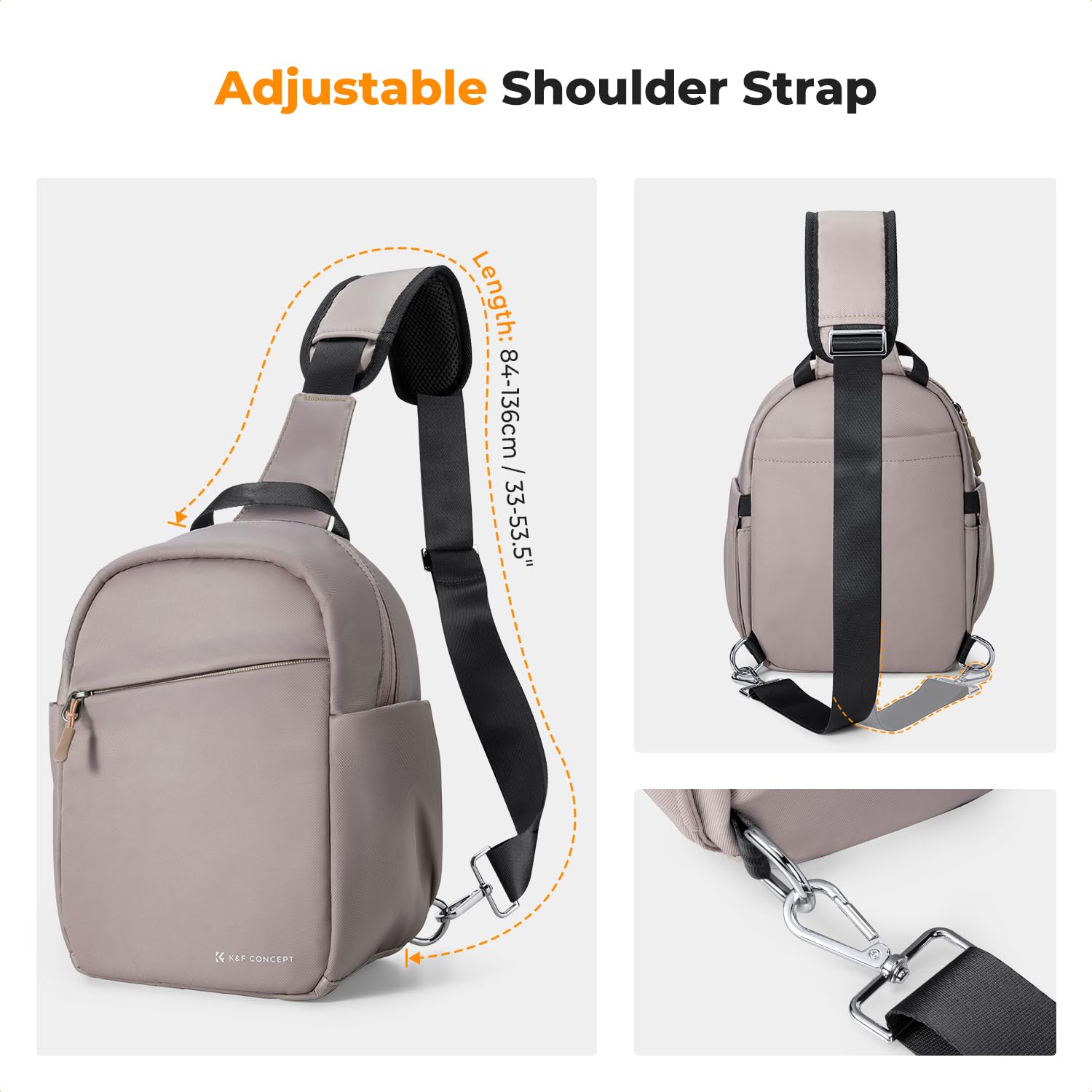 K&F CONCEPT Sac à bandoulière pour Appareil Photo, Sac à Dos Reflex Compact pour Appareil Photo imperméable à l'eau avec bandoulière Large et Ajustable