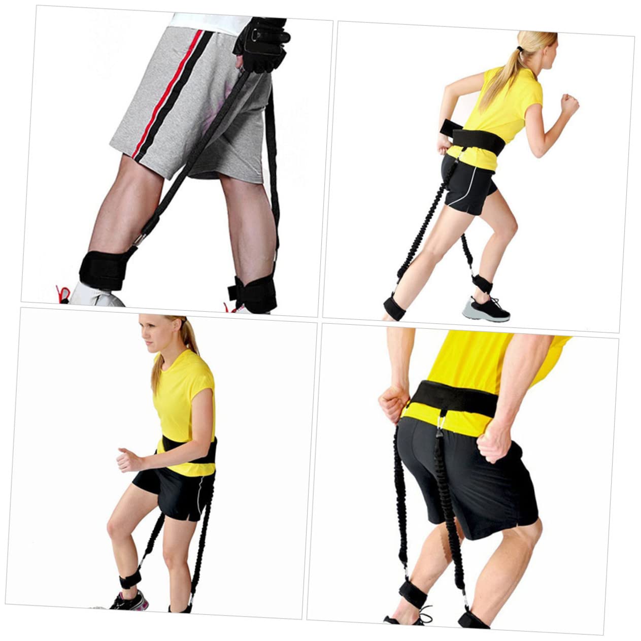 ibasenice Fasce Elastiche di Resistenza per Caviglie in Neoprene e Pelle Rigenerata Nero Set 1 per Allenamento Sicuro e Gambe Snelle per Esercizi Indoor e Outdoor